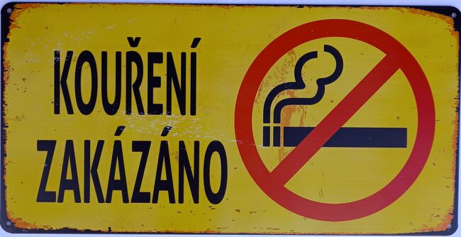 Retro Plechová cedule "Kouření zakázáno"