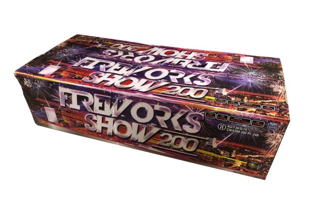 Kompaktní ohňostroj 200ran / 20, 25 a 30mm, Fireworks show 200
