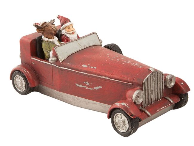 Clayre & Eef Vánoční dekorace - Santa v kabrioletu, Clayre & Eef