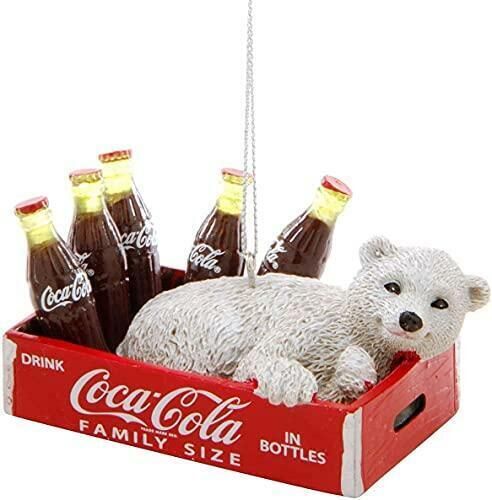 Vánoční ozdoba - Ležící lední Medvěd CocaCola