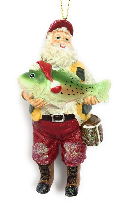 Vánoční ozdoba - Santa rybář