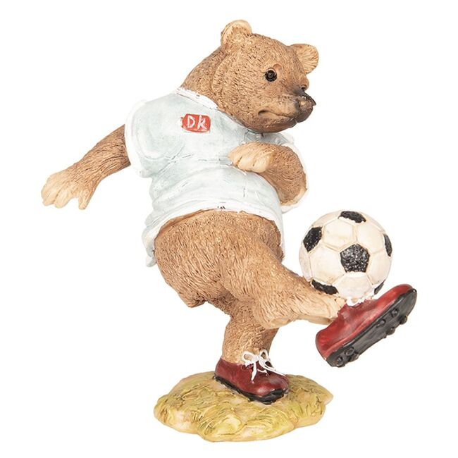 Clayre & Eef Dekorace Medvěd hrající fotbal - 10*6*10 cm
