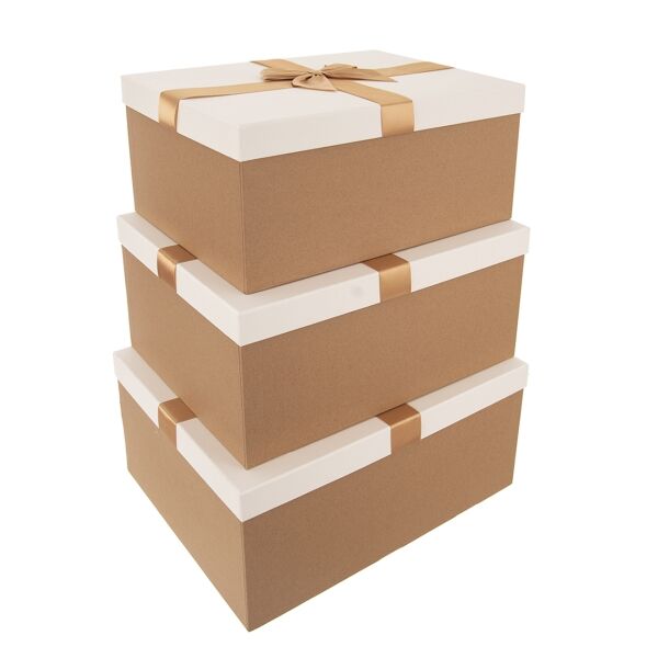 Highlife Vánoční dárkové krabice lesklé Set 3ks Gold