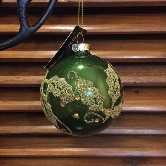 Vánoční ozdoba - koule zelená ø 8 cm