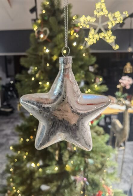 Highlife Vánoční ozdoba - hvězdička stříbrná Lauco