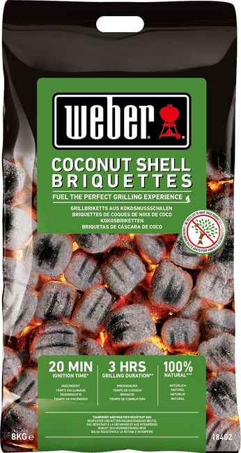 weber weber weber Weber Brikety z kokosových skořápek 8 kg, 18402