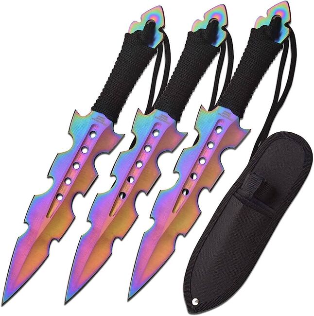 Perfect Point Sada vrhacích nožů rainbow, 3 ks, PP-110-3RB