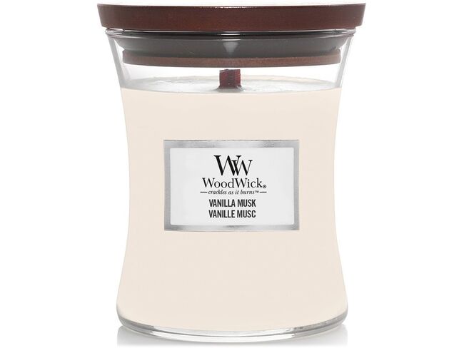 WoodWick střední svíčka Vanilla Musk