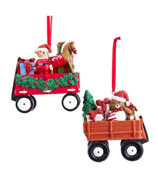 Vánoční ozdoba - Vozík s dárky