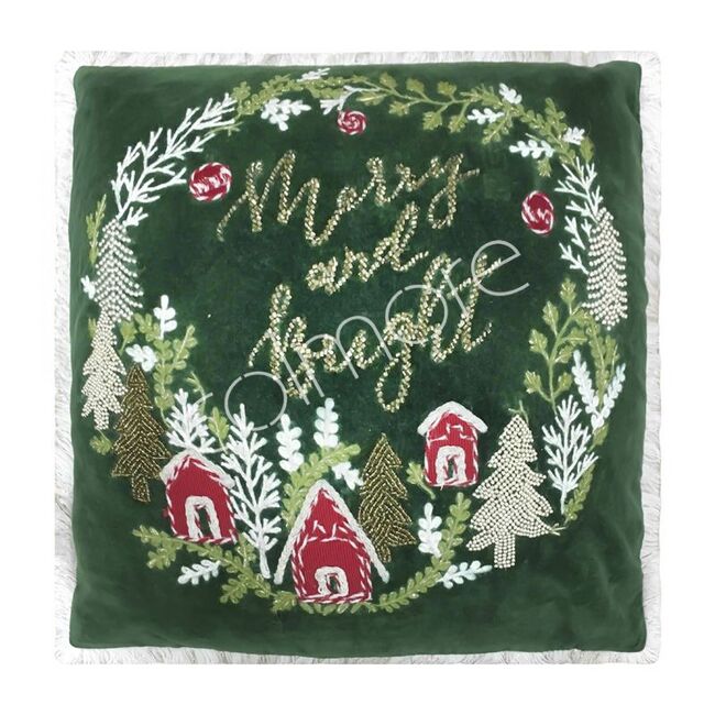 Vánoční dekorace - polštář zelený