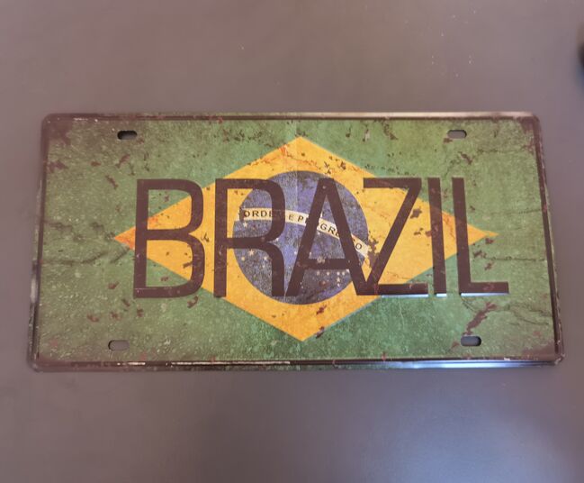 Retro Plechová cedule Brazil