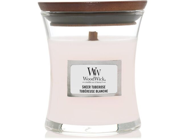 WoodWick malá svíčka Sheer Tuberose