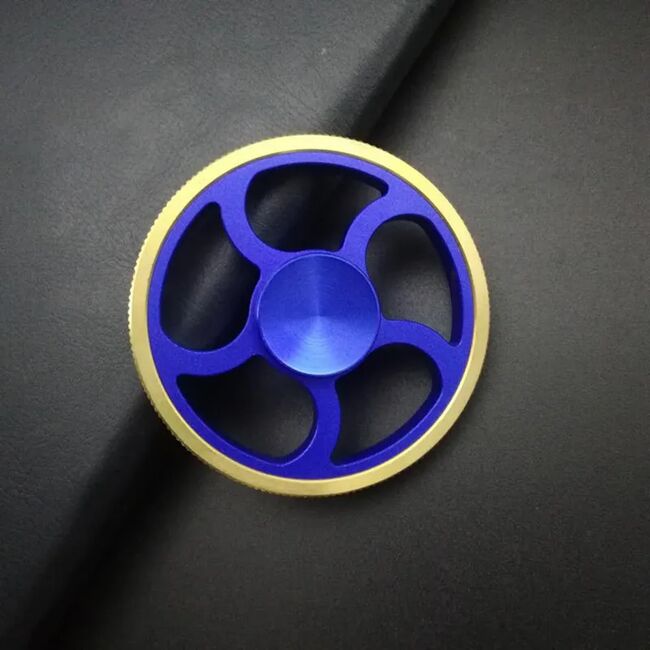 Kovový Fidget Spinner wheel modrý se zlatým