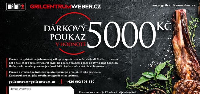 Weber Dárkový poukaz v hodnotě 5000 Kč