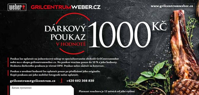 Weber Dárkový poukaz v hodnotě 1000 Kč