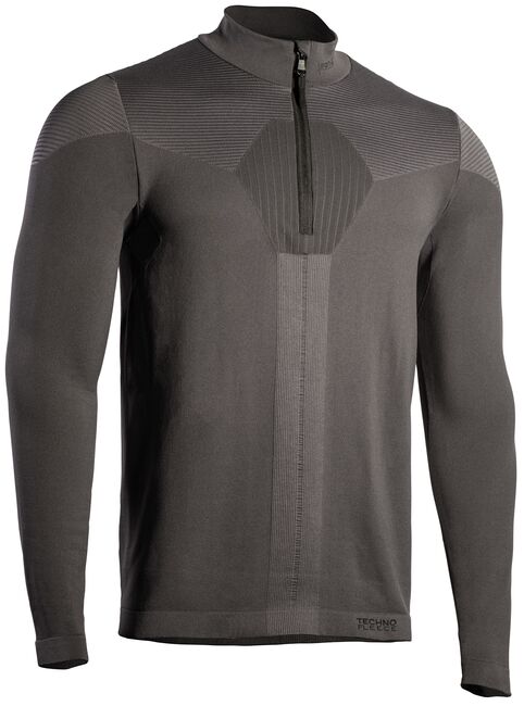 Iron-ic Pánská techno fleecová mikina s polovičním zipem Barva: Grey, Velikost: XL