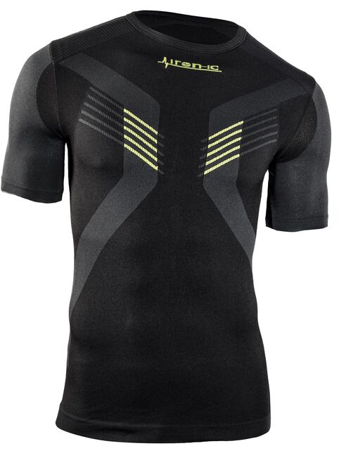 Iron-ic Pánské ultralehké funkční triko s krátkým rukávem Barva: Black/Grey, Velikost: S/M