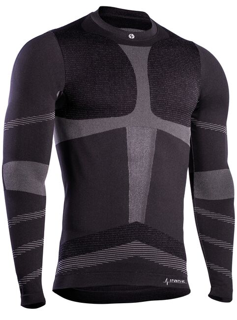 Iron-ic Pánské funkční prodyšné triko s dlouhým rukávem Barva: Black, Velikost: S/M