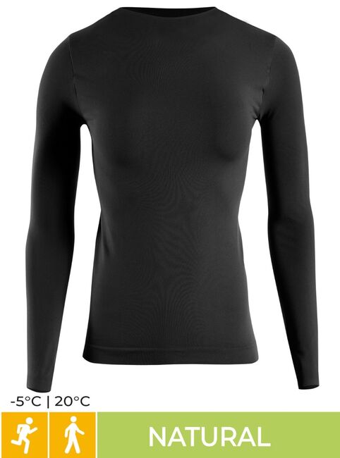 Iron-ic Dámské kašmírové triko s dlouhým rukávem a nízkým límečkem Barva: Black, Velikost: S/M