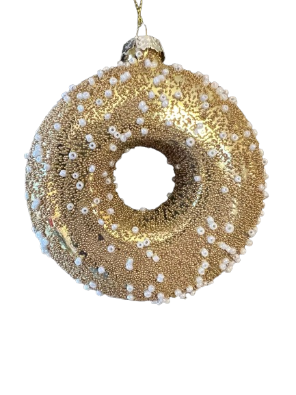 Vánoční ozdoba - Donut, zlatý