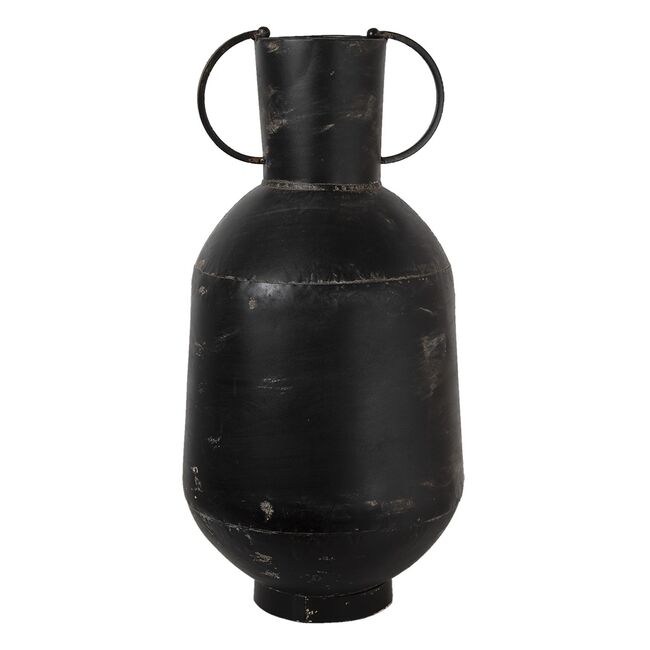 Černá kovová dekorační váza s odřením Tinn - Ø 26*52 cm