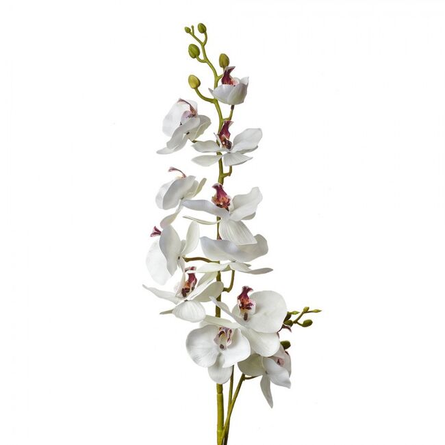 Dekorace umělá květina s bílým květem Orchidej - 16*10*115 cm