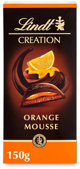 Lindt Creation Hořká čokoláda s pomerančovou náplní 70% 150 g