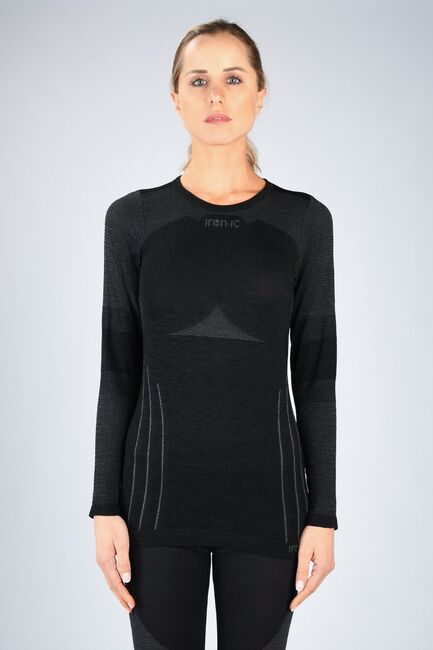 Iron-ic Dámský MERINO SET - triko s dlouhým rukávem a legíny Barva: Black/Black, Velikost: L/XL