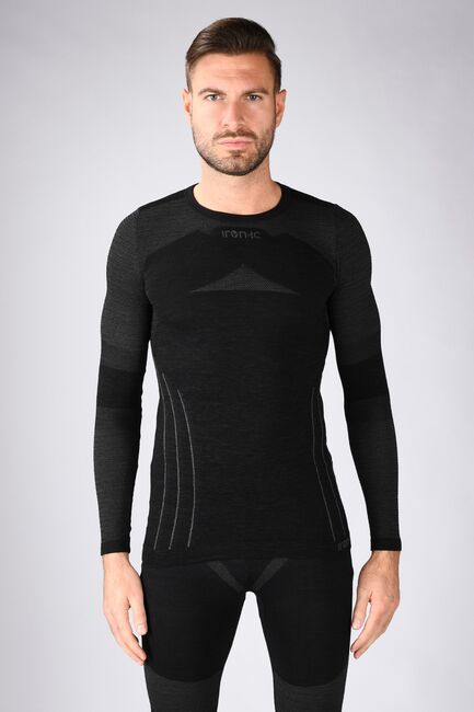 Iron-ic Pánský MERINO SET - triko s dlouhým rukávem a legíny Barva: Blue/Black, Velikost: L/XL