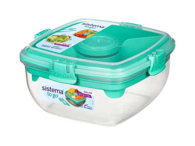 Krabička na salát s oddělenými komorami a příborem 1,1 l