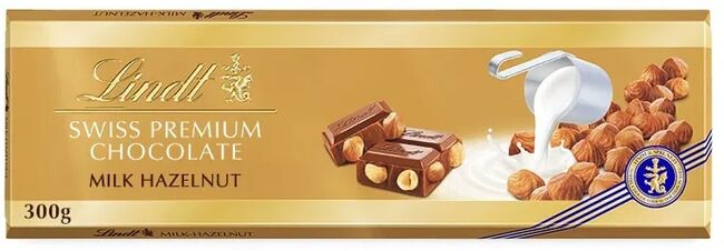 Lindt LINDT Gold Tablet Švýcarská Mléčná Čokoláda S Lískovými Oříšky 300 g