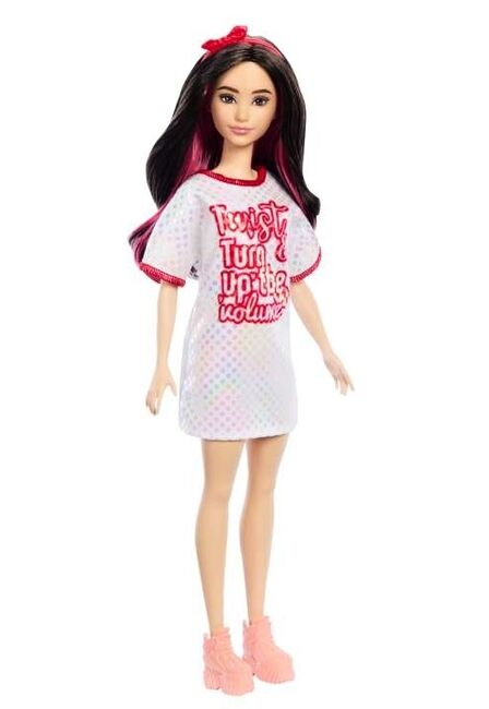 Mattel Barbie Fashionistas. Panenka Šaty puntíky HRH12