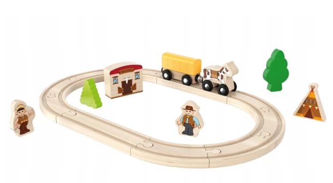 Playtive Dřevěné koleje s kočárem - Divoký západ Playtive