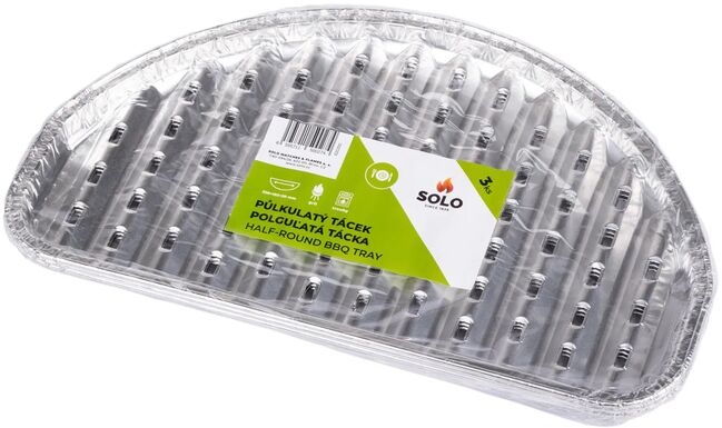 Solo SOLO Půlkulatý BBQ tray 326*192*20 mm / 3ks s otvory