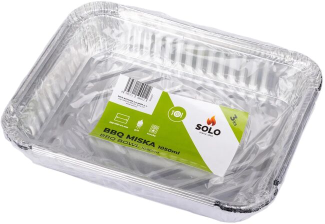 Solo SOLO Obdélníková BBQ miska 228*178*44 mm, 1050 ml bez otvorů / 3ks