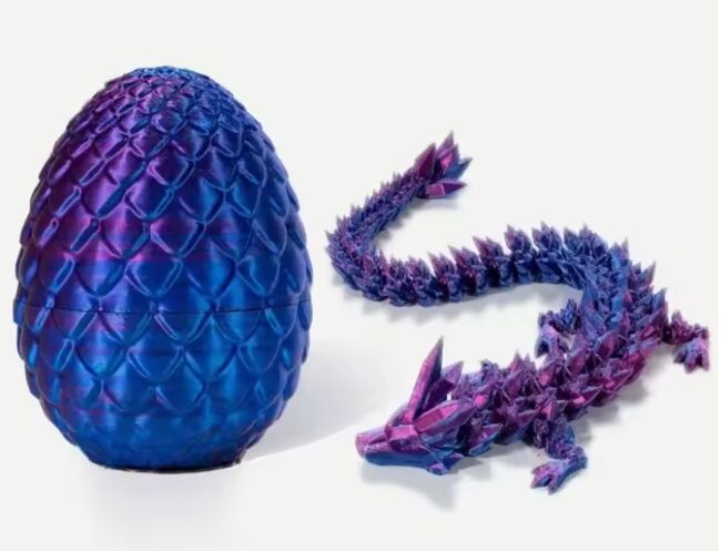 3D tisk Křišťálový Drak + dračí vejce, Plný pohyblivý
