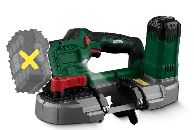 Parkside Aku pásová pila PMBA 20-Li B2 – bez akumulátoru a nabíječky