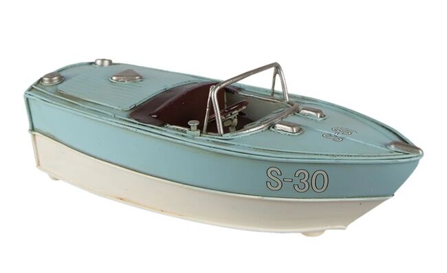 Dekorativní model motorového člunu, tyrkysový