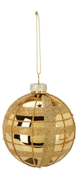 Vánoční ozdoba - zlatými pruhy ø 8 cm, Colmore