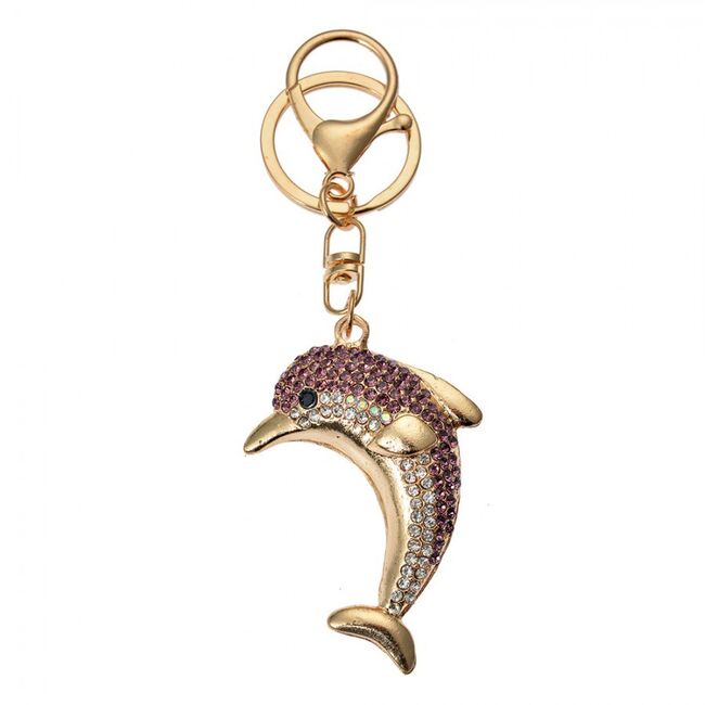 Clayre & Eef Přívěsek na klíče - delfín s kamínky