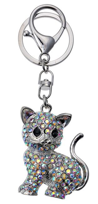 Stríbrný prívesek na klíce kocicka