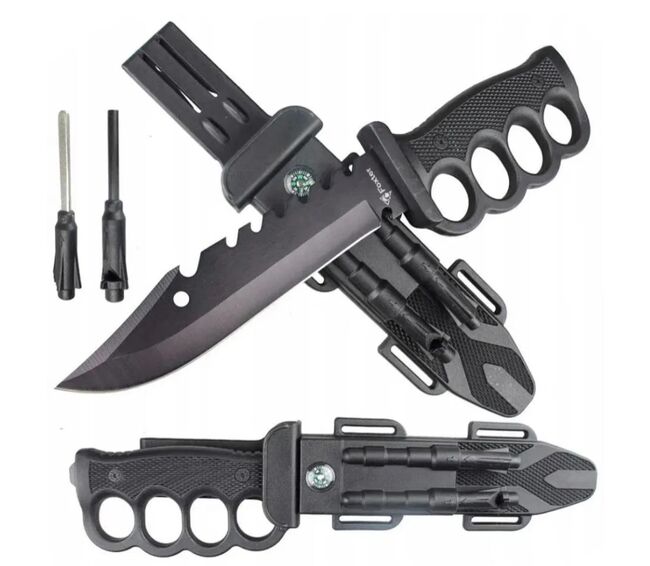 Highlife Vojenský taktický nůž Bowie s mosaznou kloubovou rukojetí 33 cm