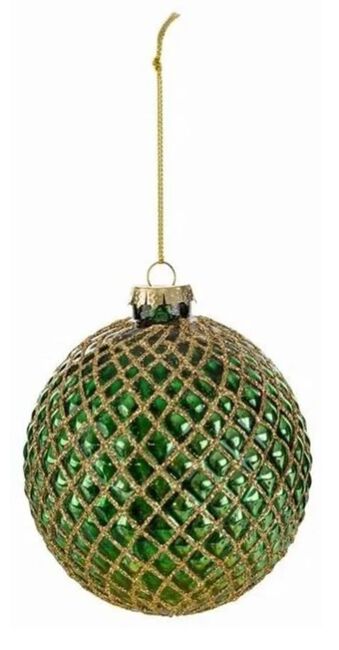 Vánoční ozdoba - koule se zdobením, Clayre & Eef