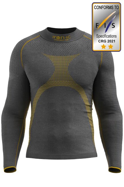 Iron-ic FIS ** lyžařské termo triko s certifikací proti prořezu hranami lyží při pádu Barva: Grey, Velikost: L/XL