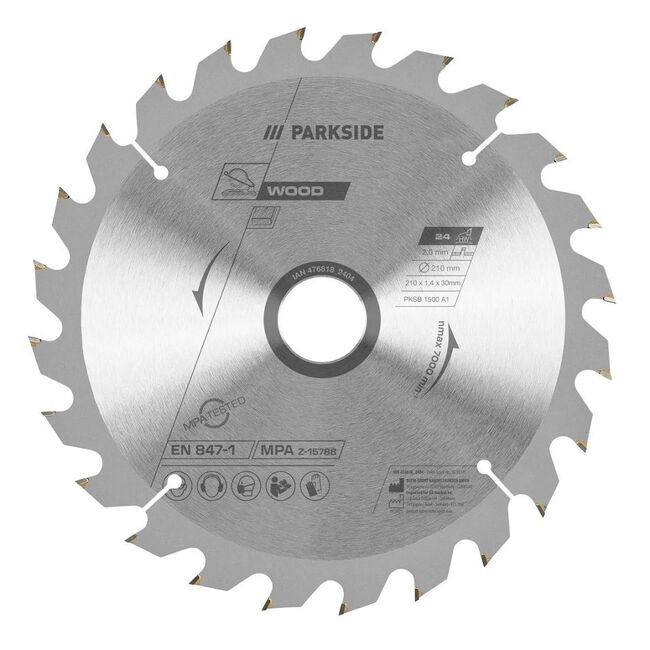 Parkside Pilový kotouč na dřevo 210 mm, 24 zubů