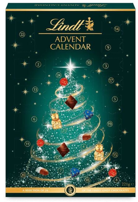 Lindt Adventní kalendář Vánoční stromeček, 221 g