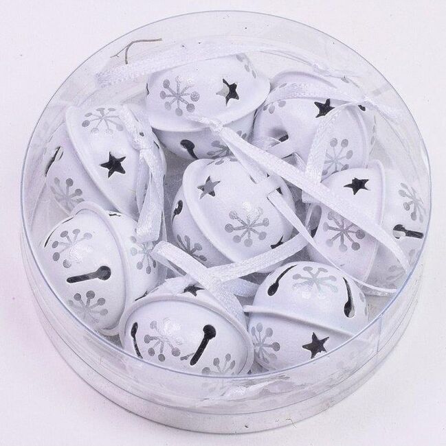 Rolničky bílo-stříbrné, 8ks