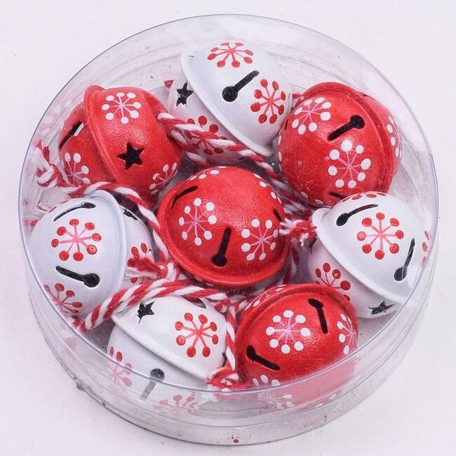 Rolničky červeno-bílé, 8ks