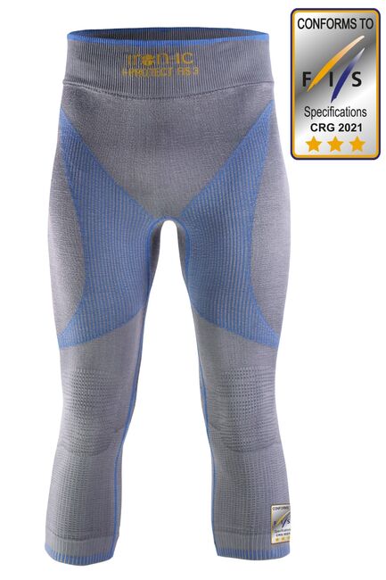 Iron-ic Juniorské FIS *** lyžařské legíny s certifikací proti prořezu hranami lyží při pádu Barva: Grey/Blue, Velikost: 12/14