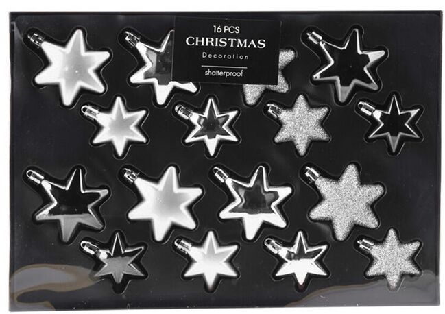 Sada vánočních ozdob hvězda, 16 ks